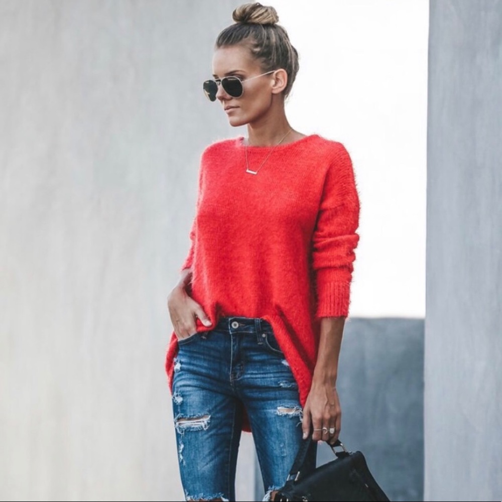 VICI DOLLS Fuzzy Coral Sweater
